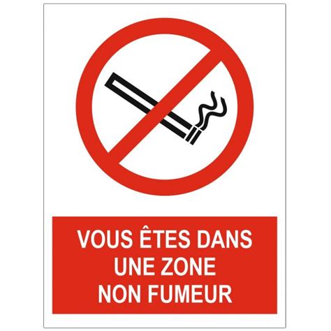 Panneau Sigle Vous êtes Dans Une Zone Non Fumeur Sticker Communication