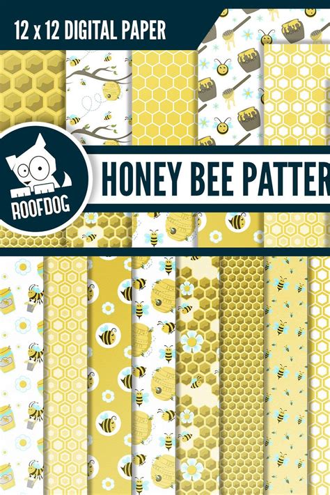 Honey Bee Digital Paper Masterbundles