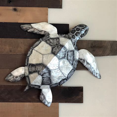 Wall Turtle Checkered Pewter | Om Gallery