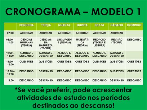 Resolvendo E Aprendendo Enem Monte Um Cronograma De Estudos Ideal