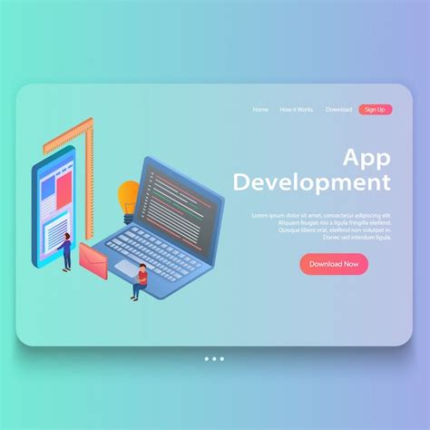 Premium Vector Isometric Concept Of Mobile App Development