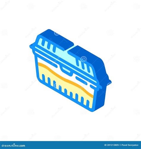 Lunch Box Plastic Meal Isometric Icon Vector Illustration Stock Vector