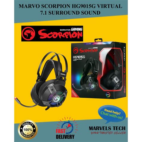 MARVO SCORPION HG9015G VIRTUAL 7 1 SURROUND SOUND RGB COLOR GAMING