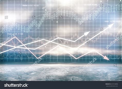 digital chart arrows indicators  rendering stock illustration
