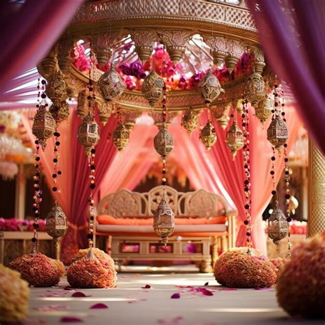 Premium Ai Image Illustration Of Indian Wedding Decoration Catring