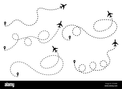 Airplane Line Path Icon Airplane Dashed Line Path Airplane Path To