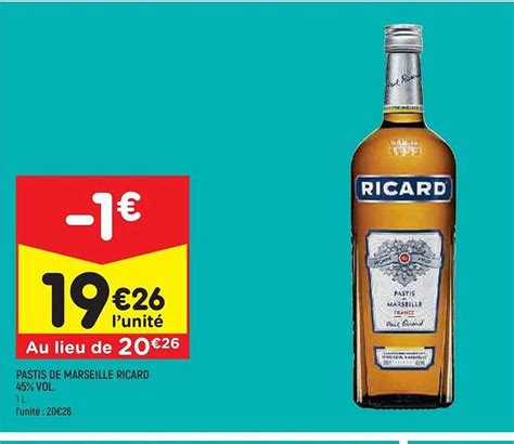 Promo Pastis De Marseille Ricard Chez Leader Price Icatalogue Fr