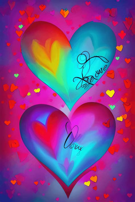Beautiful Digital Art Heart Wallpaper · Creative Fabrica