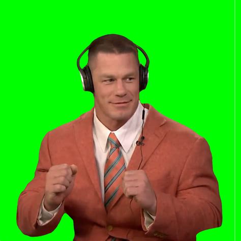 John Cena Listening To Music On Headphones Green Screen Creatorset