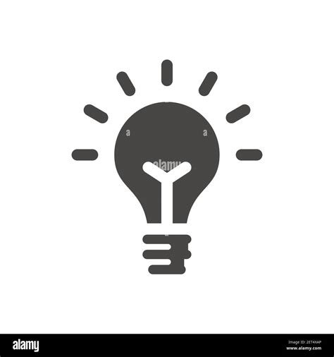 Light Bulb Black Vector Icon Simple Lightbulb Idea Symbol Stock