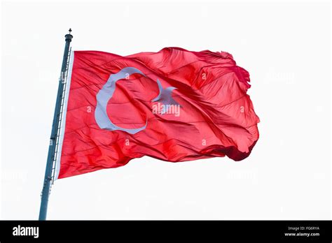Red Turkish Flag Smyrna Turkey Stock Photo Alamy