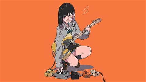 Anime Girls Guitar Music Headphone Vinyl Hd K Wallpaper Off