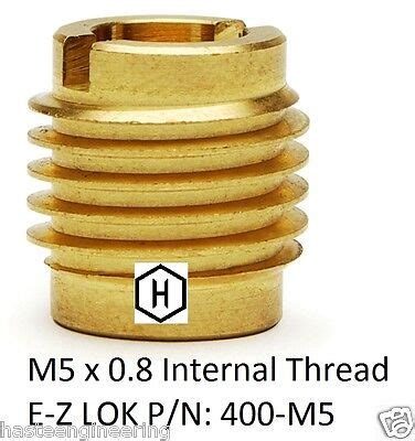 E Z Lok P N 400 M5 M5 Threaded Brass Insert For Wood 10 Pieces EBay