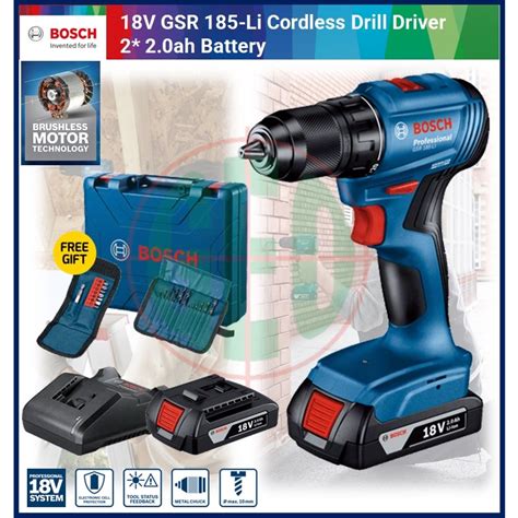 Bosch 18v Gsr 185 Li Professional Cordless Drill Driver Brushless Motor With Free Ts