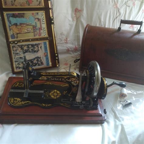 Antique Hand Crank Sewing Machine Singer Fiddlebase In Lovely Etsy