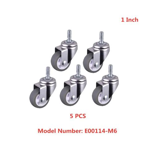 Pcs Lot Casters Inch Gray Tpe Screw M Tooth Silent Diameter Mm