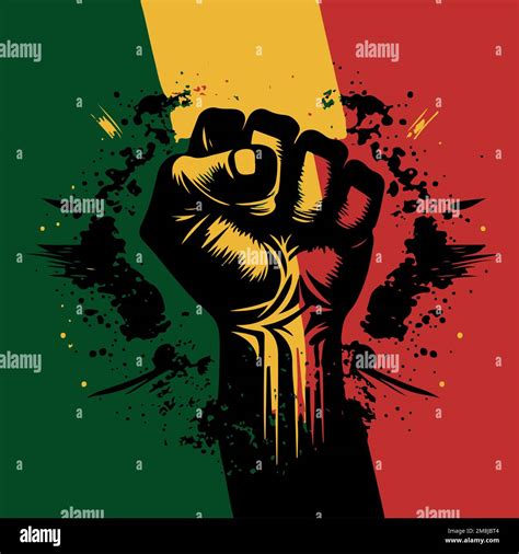 Clenched fist with pan african colors representing streng in the black history month Stock ...