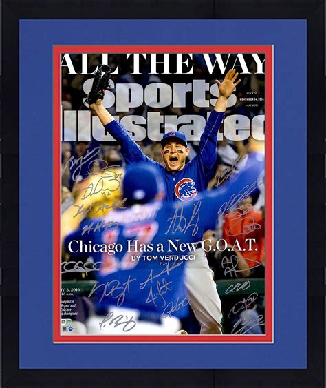 Framed Chicago Cubs 2016 Mlb World Series Champions Team Signed 16 X 20 Sports Illustrated