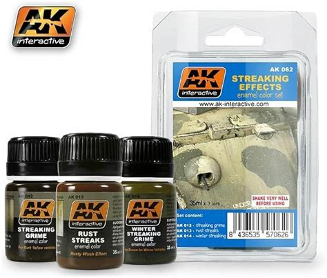 Streaking Effects Enamel Paint Set Ak Interactive Hobbyzero