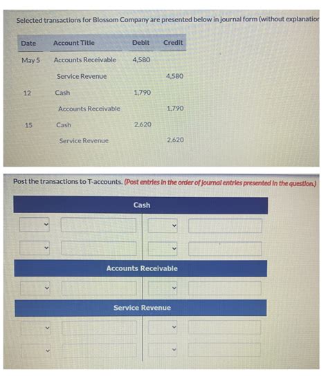 Solved Selected Transactions For Blossom Company Are Presented Below