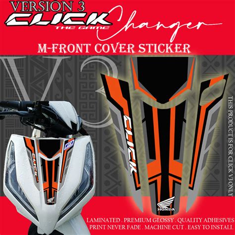 Honda Click V3 Front Sticker Click V3 M Front Sticker Click V3 Decals Click V3 Sticker