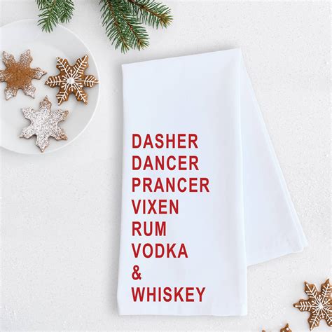 Dev D Co Rum Vodka And Whiskey Tea Towel Holiday Tea Towels