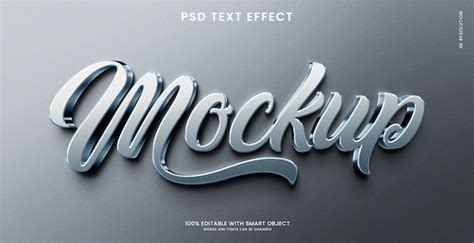 Premium Psd Metallic 3d Text Effect Mockup