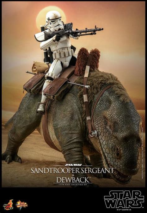 Star Wars A New Hope Mms722 Sandtrooper Sergeant And Dewback 1 6th Scale Collectible Figure Set