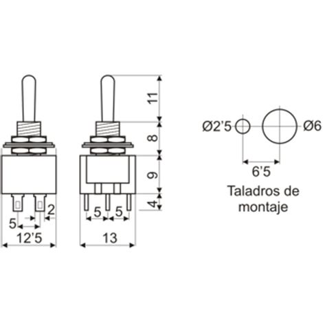 Interruptor Bipolar A Palanca De 2 Posiciones Tipo Interruptor 4 Pins