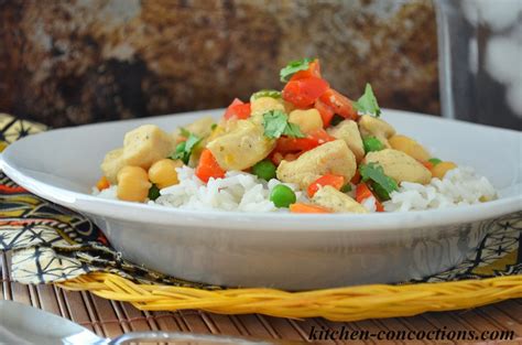 Easy Coconut Curry Chicken Stew With Coconut Rice Kitchen Concoctions