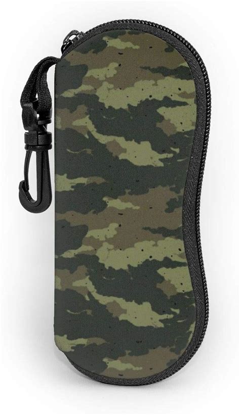 Jekydosd Glasses Case Camouflage Printed Eyeglass Cases With Carabiner Ultra Light Portable