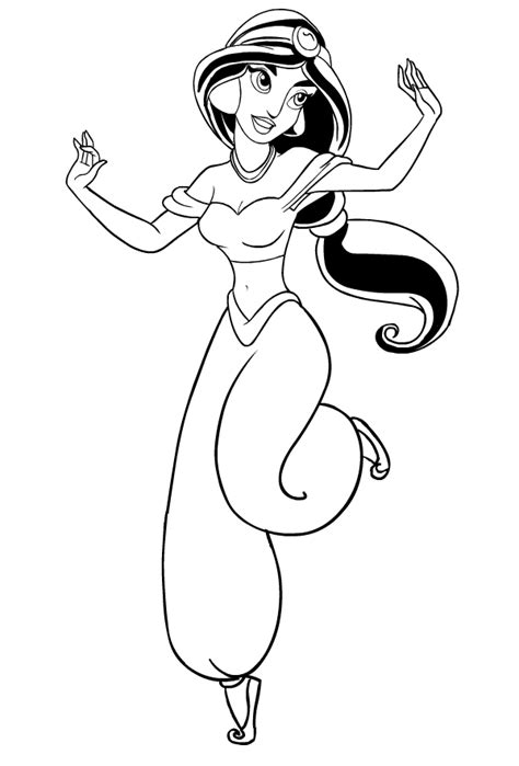 Dibujos De La Princesa Jasmine De Aladdin Para Colorear