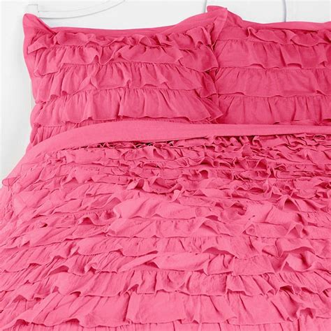 Hot Pink Waterfall Ruffle Bedding Set Ruffle Bedding Ruffle Bedding