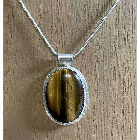 Tiger Eye And Sterling Silver Pendant