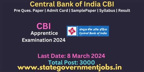 Central Bank Of India CBI Apprentice Vacancies 2024 Government Jobs