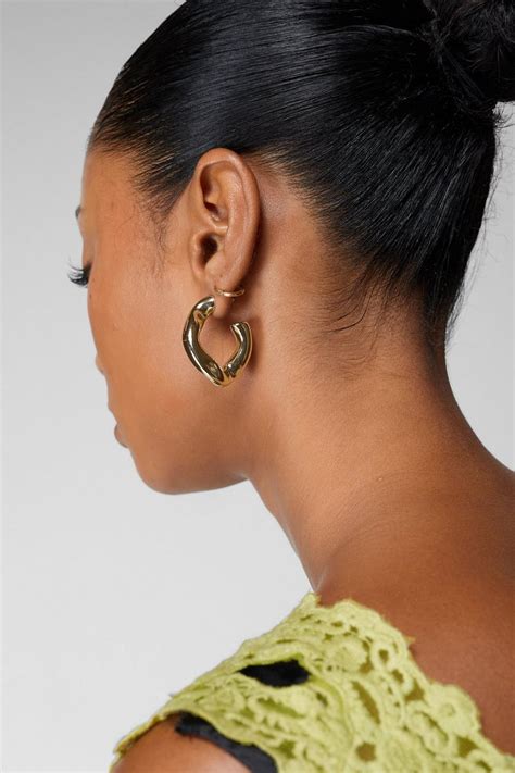 Chunky Twist Hoop Earrings Boohoo Uk