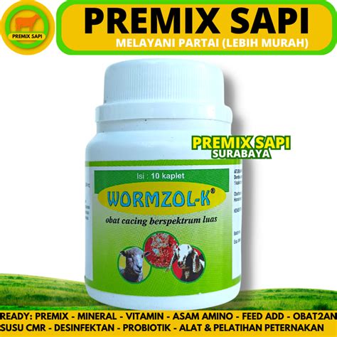 Jual WORMZOL K 10 KAPLET MEDION Obat Cacing Kambing Domba Babi Anjing