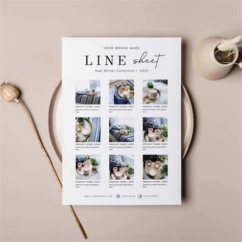 Line Sheet Canva Template Product Catalogs Product Sales Etsy