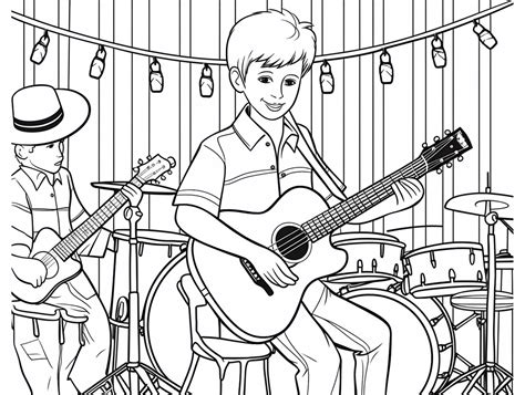 Twangy Country Music Coloring Coloring Page