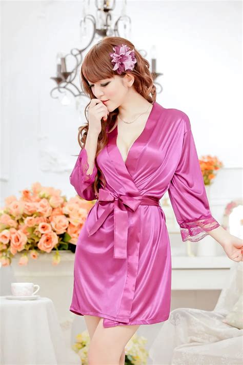 Belt Hot Sexy Lingerie Women Satin Gown Babydoll Chemise Dress Babydolls Chemises Sexy