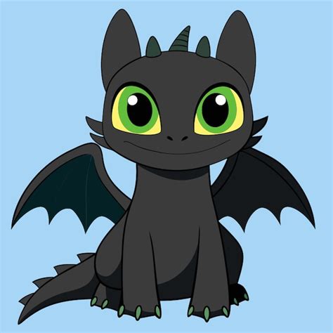 Day Fury Toothless Dragon From The Cartoon How To Train A Dragon Vector