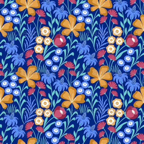 Wildflower Meadow Blue Raspberry Creek Fabrics