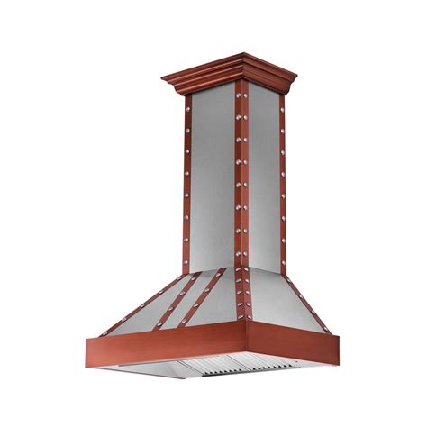 Zline Kitchen And Bath Zline 36 In 1200 Cfm Wall Mount Range Hood In Stainless Steel And Copper