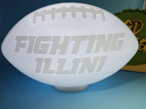 Stl File Illinois Fighting Illini Football Light 🏈 ・3d Printer Model To