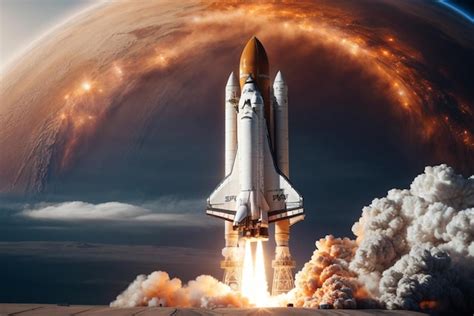 Premium AI Image Photo Space Shuttle Takes Off Into Space Elements Of