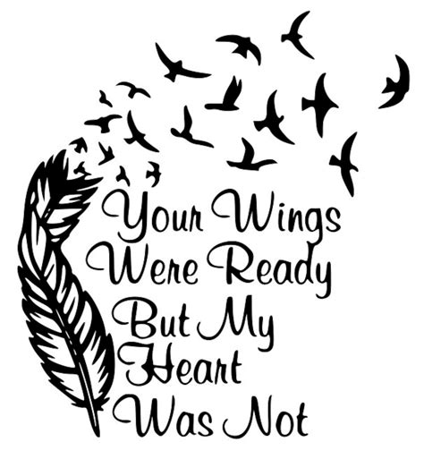 Your Wings Were Ready But My Our Hearts Was Not Customizable Decal Etsy