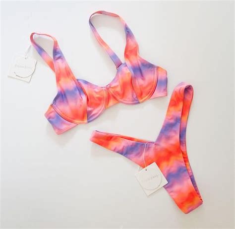 Kulani Kinis Underwire Top Y Cheeky Bottom Bikini In Lava Lamp