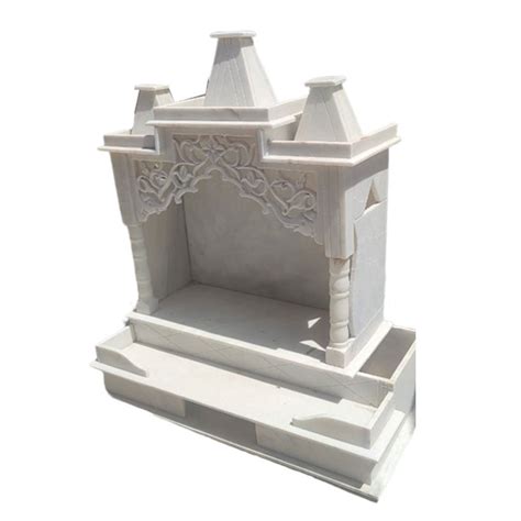 Indoor Rectangular Mm White Marble Temple For Worship Size