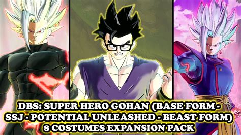 NEW DLC 15 Gohan Base SSJ PU Beast 8 Costumes Pack Expansion