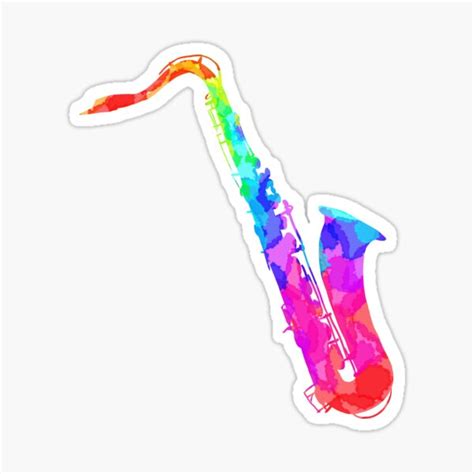 Colourful Tenor Sax Sticker For Sale By Onefredband Redbubble